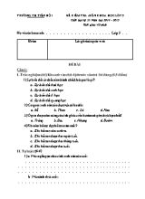 Đề kiểm tra môn Khoa học, Lịch sử, Địa lý Lớp 5 - Năm học 2014-2015 - Trường TH Tiên Hội